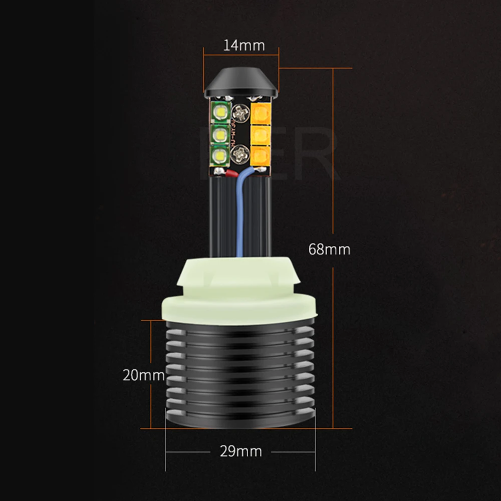 2 шт. автомобильный сигнал поворота DRL BA15S 1156 P21W BAU15S PY21W BAY15D P21/5 W двухцветная лампа для Авто дневные ходовые огни