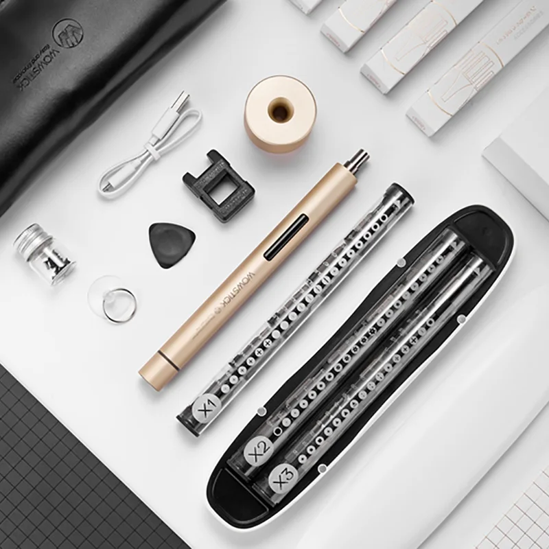

Cordless Electric Screwdriver Kit with 56pcs Bit Set Wowstick 1 Pro (1+) Magnetizer Mini Precision Power Screw Driver Kit