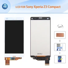Original LCD for Sony Z3 Compact D5803 D5833 Z3 Mini LCD display touch screen digitizer glass black white 4.6″+Tools+Tape+Film