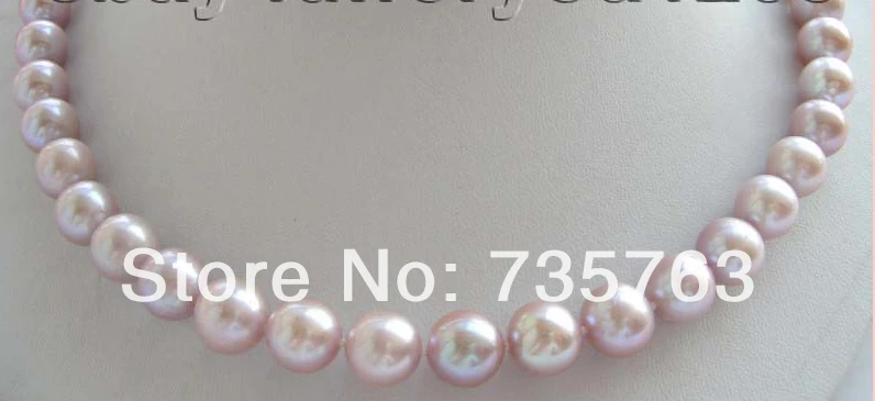 

xiuli 001148 Natural Round 10-11mm Purple Pearl Necklace