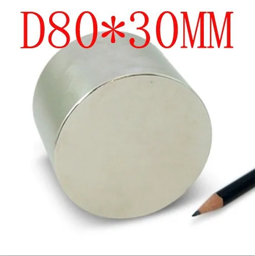 

80*30 Big strong magnets Disc 80 mm x 30 mm neodimio magnet neodymium magnet N35 imanes holds 380kg