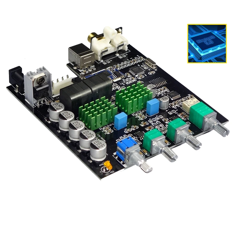 TPA3116D2 Bluetooth 5.0 Digital Power Amplifier Qcc3003 100W*2 2.0 stereo Audio Amplifier PCM5102A Subwoofer With Sound Card TPA3116D2 Bluetooth 5.0 Digital Power Amplifier Qcc3003 100W*2 2.0 stereo Audio Amplifier PCM5102A Subwoofer With Sound Card