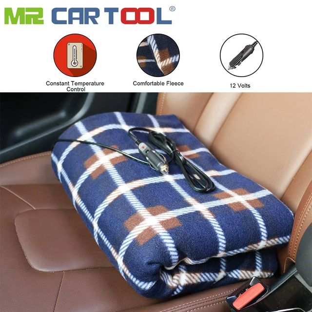 Mr Cartool Electric Heated Car Blanket 12v Portable Fireproof Travel Mr Cartool Electric Heated Car Blanket 12v Portable Fireproof Travel Fleece Campingtrip Cigarette Lighter