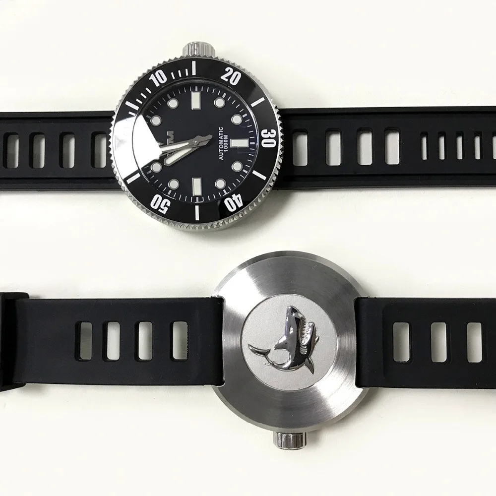 Модные новые большие часы для дайвинга из нержавеющей стали часы с сапфировым стеклом 1000 м водонепроницаемые керамические светящиеся наручные часы
