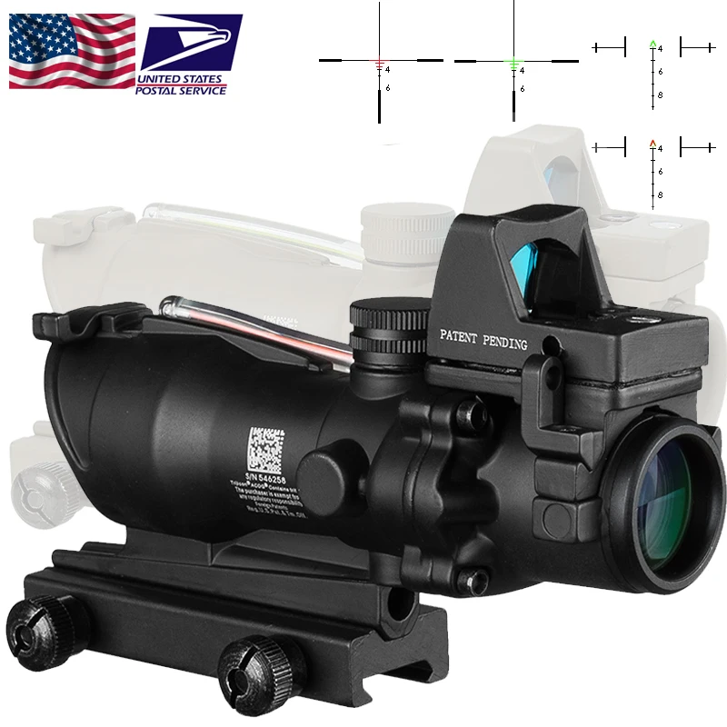 Оптический прицел Trijicon ACOG 4X32 оптический CAHEVRON сетка волоконно зеленая красная с RMR