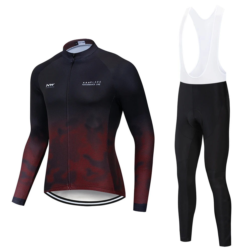 

2019 Long sleeves NW Spring Cycling Jersey Sets Bicycle Shirt Quick-dry maillot SportsWear Cycling Bike Clothing bicycle wea men