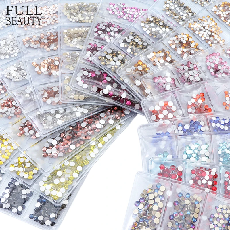 

1440pcs Mixed Flatback Glitter Rhinestone for Nail Glass Crystal Stone Non Hot Fix FlatBack Nail Art Decoration Charms Set CH702