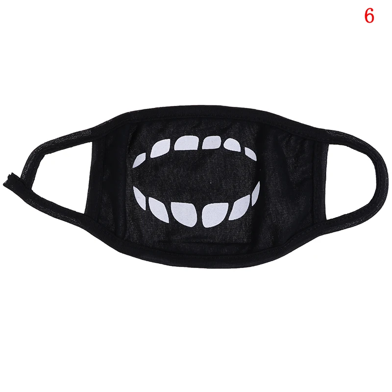 11 стилей черная мультяшная маска для рта Kpop зубы рот муфельные маски со ртом для лица женщины мужчины Анти-пыль Хлопок Милый Медведь Аниме маски - Цвет: 6