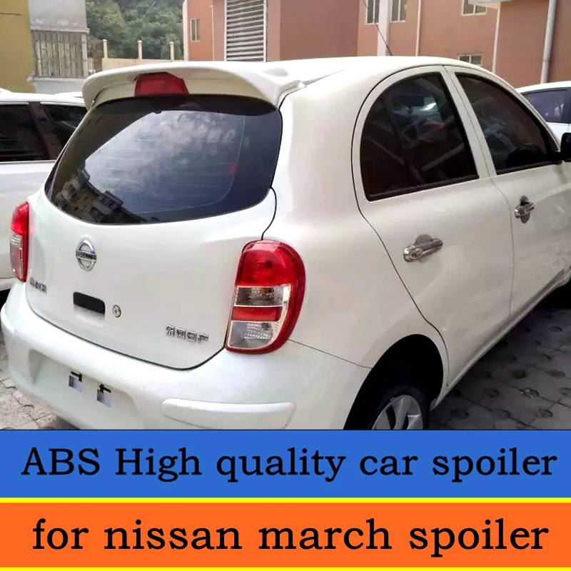 Для Nissan March спойлер высокого качества ABS Материал заднее крыло автомобиля