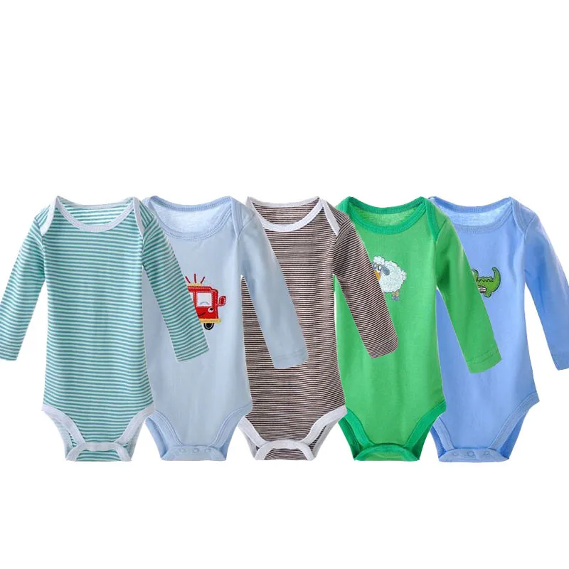 Лидер продаж Одежда для малышей комбинезон 5 шт./упак. с длинными рукавами для малышей комбинезон Infantil 3-24 м