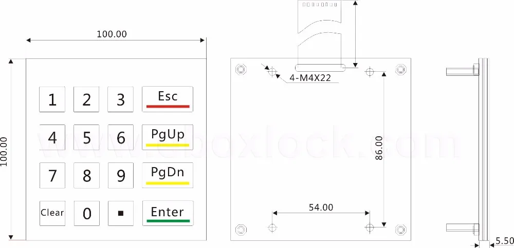 Клавишная приставка из нержавеющей стали с интерфейсом USB для киоска/металлическая клавиатура для электронных систем шкафчика