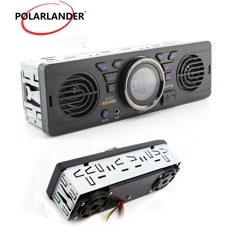 

1 din Car radio MP3 audio player Bluetooth hands-free stereo FM built-in 2 speakers Supports USB SD AUX audio playback