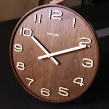 Not Reflective 14 Inch Simple Design Bamboo Wall Clock Clocks Watch Saat Creative Living Room Study Time Bar Wall Clock No glass