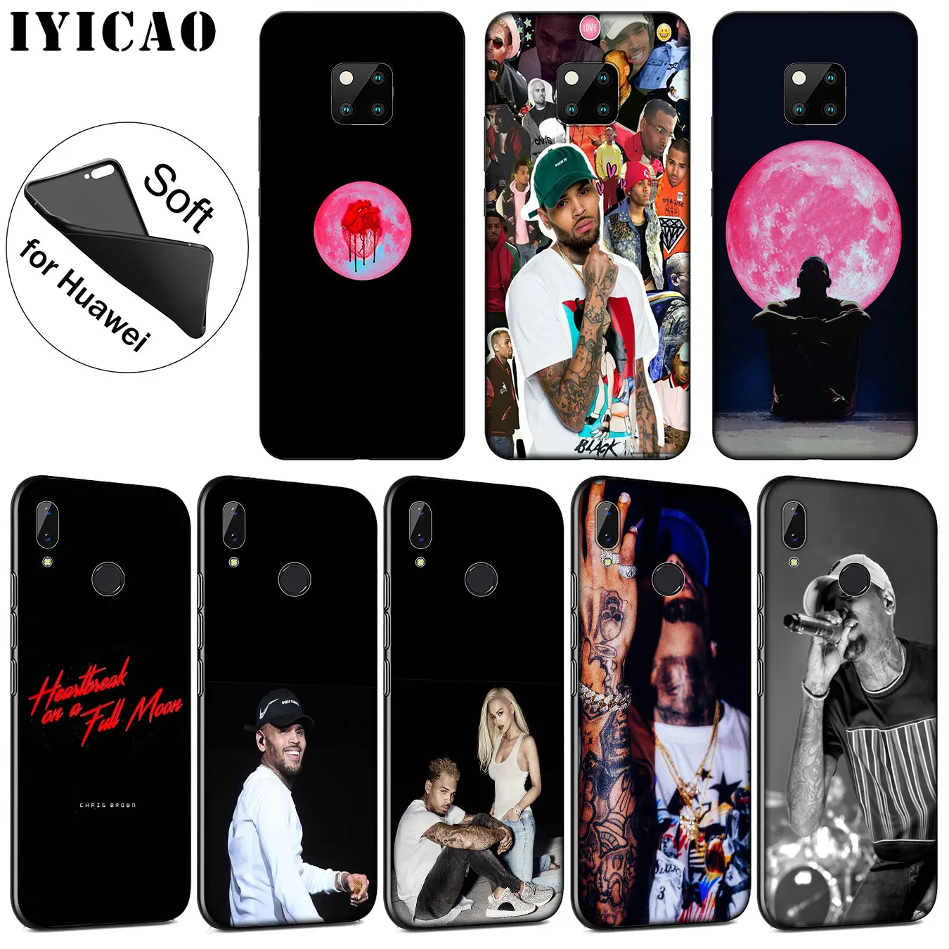 

IYICAO Chris Brown Soft Silicone Phone Case for Huawei Mate 30 20 10 Pro Lite Nova 5I 4 3i 3 2i Lite Black TPU Cover
