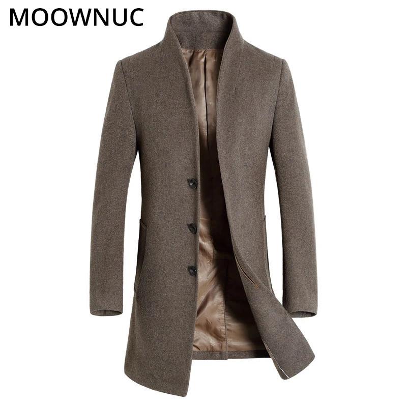 Woollen Men's Coat Slim Fit Male New 2019 Thick Business Casual Autumn Winter Overcoat Fashion Blends Brand Clothing MOOWNUC MWC Woollen Men's Coat Slim Fit Male New 2019 Thick Business Casual Autumn Winter Overcoat Fashion Blends Brand Clothing MOOWNUC MWC
