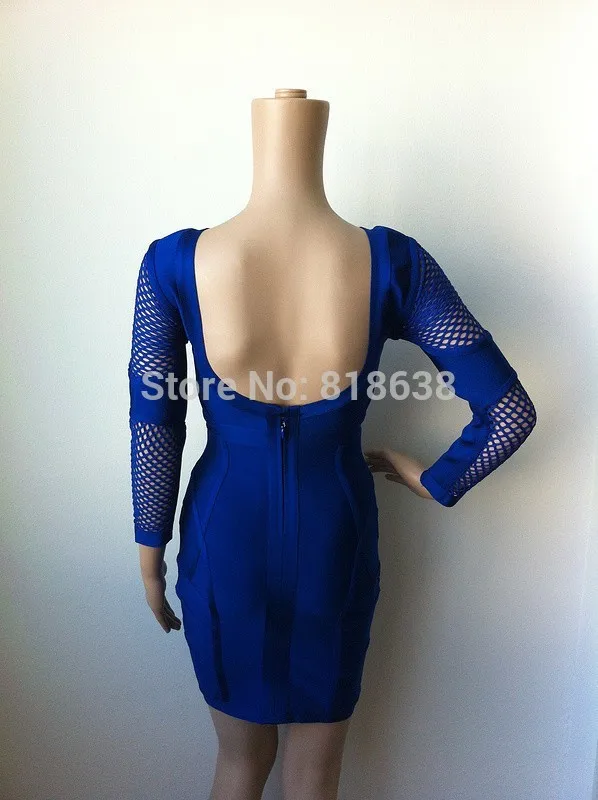 dresscelebrity hlen schwarz 2016 blau frauen bodycon verband backless gelb sexy kleider Langarm aush mesh sdtrBxhQC