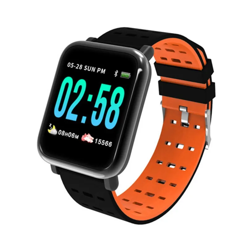 Смарт-часы браслет умный Водонепроницаемый Smartwatch для samsung Galaxy J6 J4 J7 J3 A80 A50 A30 A6 A4 M30 M20 Напульсники - Цвет: Оранжевый