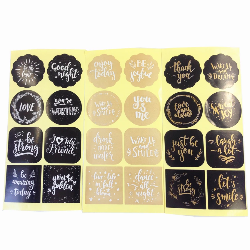 

80pcs/lot English Greetings Blessing Best Wishes Gloss Seal Label Sticker DIY Diary Decoration Sticker DIY Three Color Selection