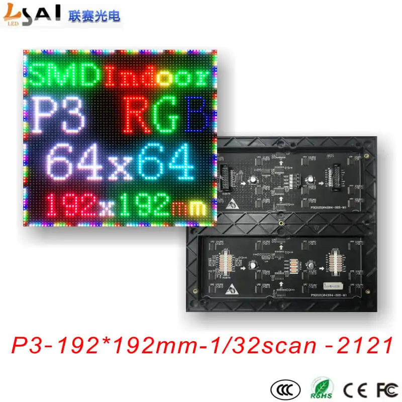 P3 RGB pixel panel HD display 64x64 dot matrix p3 smd rgb led module