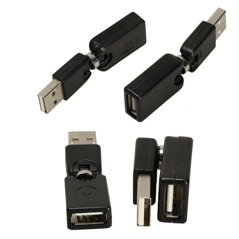 360 градусов поворотный регулируемый угол USB 2 0 штекер гнездо адаптер Кабельный