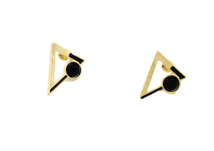 New 2015 1 Pair Fashion Women earrings Triangle gem oil Ear Stud | Украшения и аксессуары