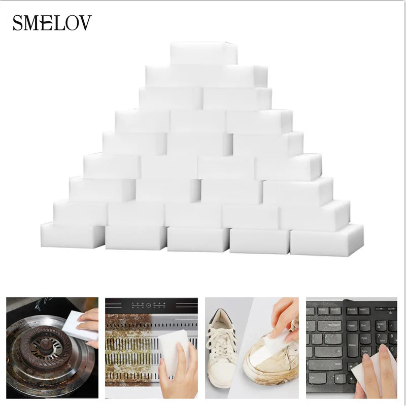 

100/200 pcs Magic Sponge Eraser Melamine Sponge Cleaner for Kitchen Office Bathroom Cleaning Nano Sponge dropshipping 10x6x2cm