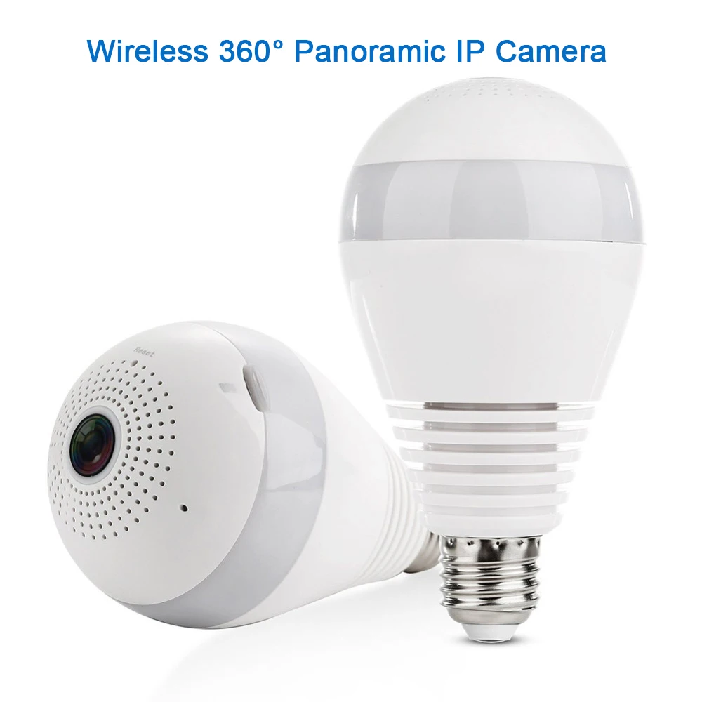 

360 Degree Bulb Fisheye Panoramic Camera 1.3 Megapixel 960P Wireless Wifi Cameras Super Wide Angle Support IR With 8-64G SD Card