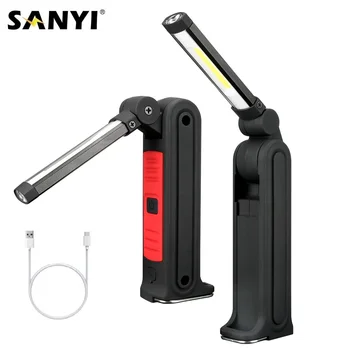 

4 Modes COB LED Flashlight Torch USB Charging 18650 Torch Magnetic Work Light Tactical Flashlight Hanging Hook For Car Repairing