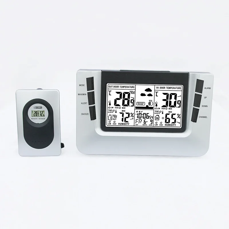 

Digital Alarm Weather Station Wireless Sensor Hygrometer Thermometer Electronic LCD Time Desktop Table Clocks Thermometre