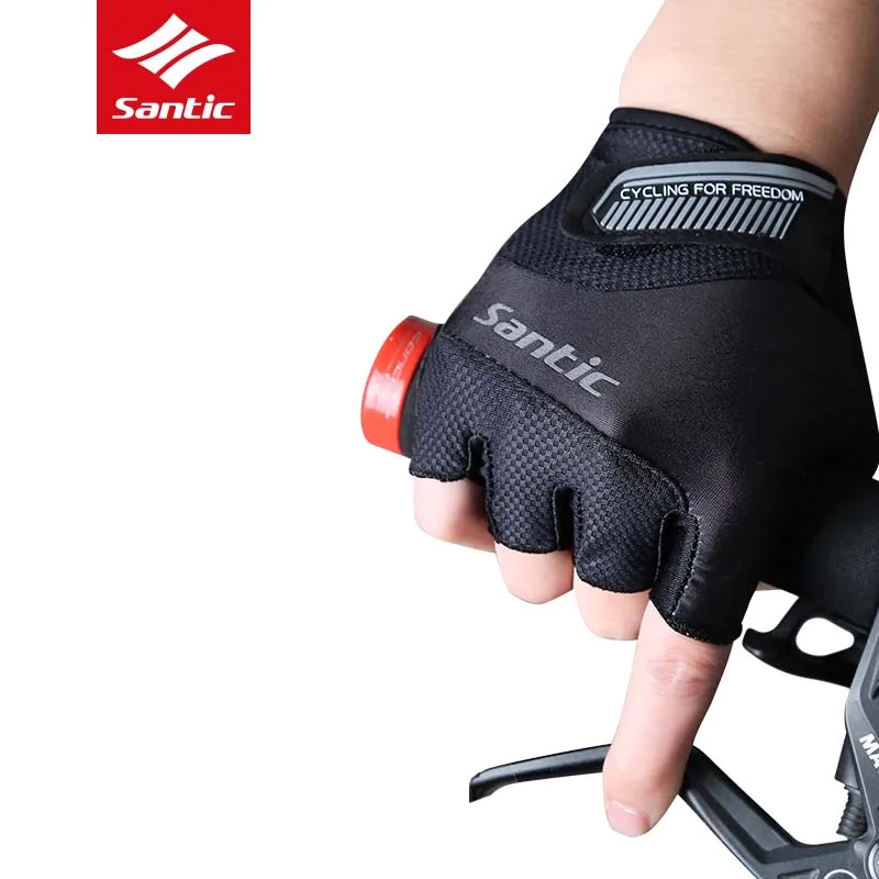 Santic mitad Mitad de dedo bici bicicleta Guantes de verano Ciclismo Guantes acolchado Anti-shock deportiva transpirable MTB Guantes de Ciclismo Santic mitad Mitad de dedo bici bicicleta Guantes de verano Ciclismo Guantes acolchado Anti-shock deportiva transpirable MTB Guantes de Ciclismo