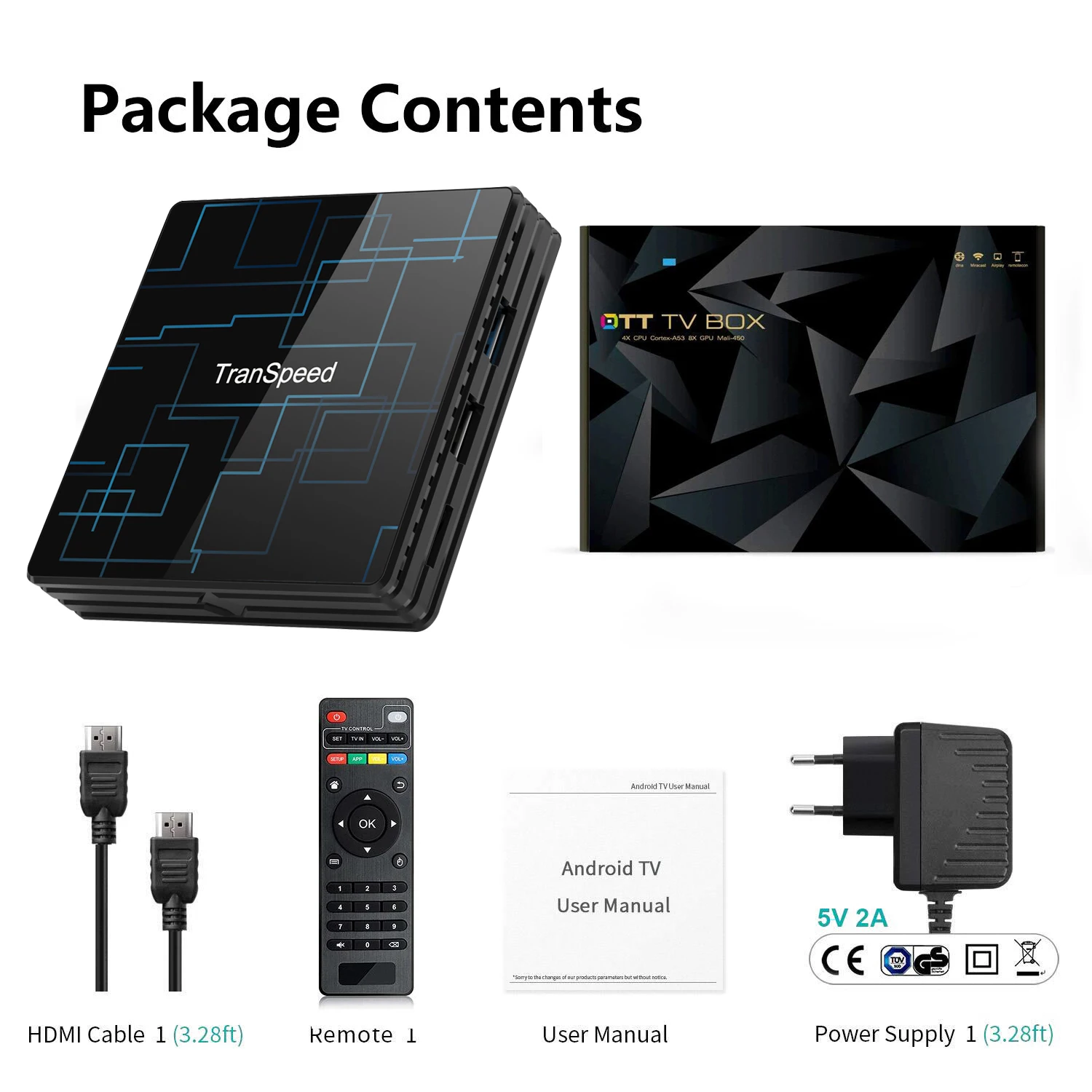 Transpeed Android 9,0 tv BOX 4G 64G Google голосовой помощник RK3318 4K 3D Ultra tv Wifi Bluetooth Play Store верхняя коробка