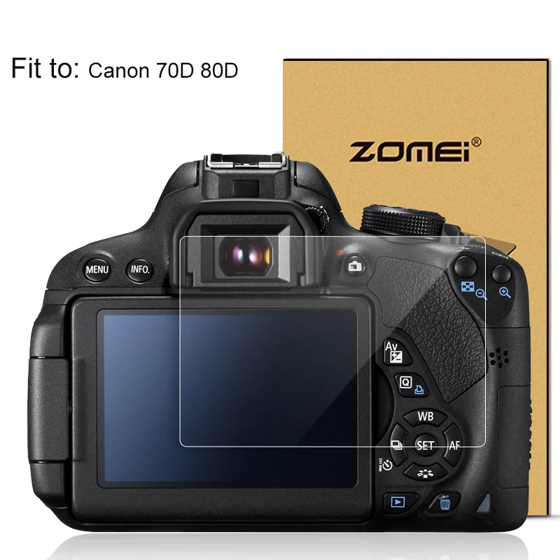 ZOMEI Tempered Glass LCD Screen Film Protector for Canon 70D 80D