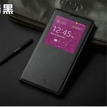 For Samsung Note 3 Neo Auto-Sleep Function With IC Chip Smart View Window Leather Case For N750 N7505 N7502 Free Shipping