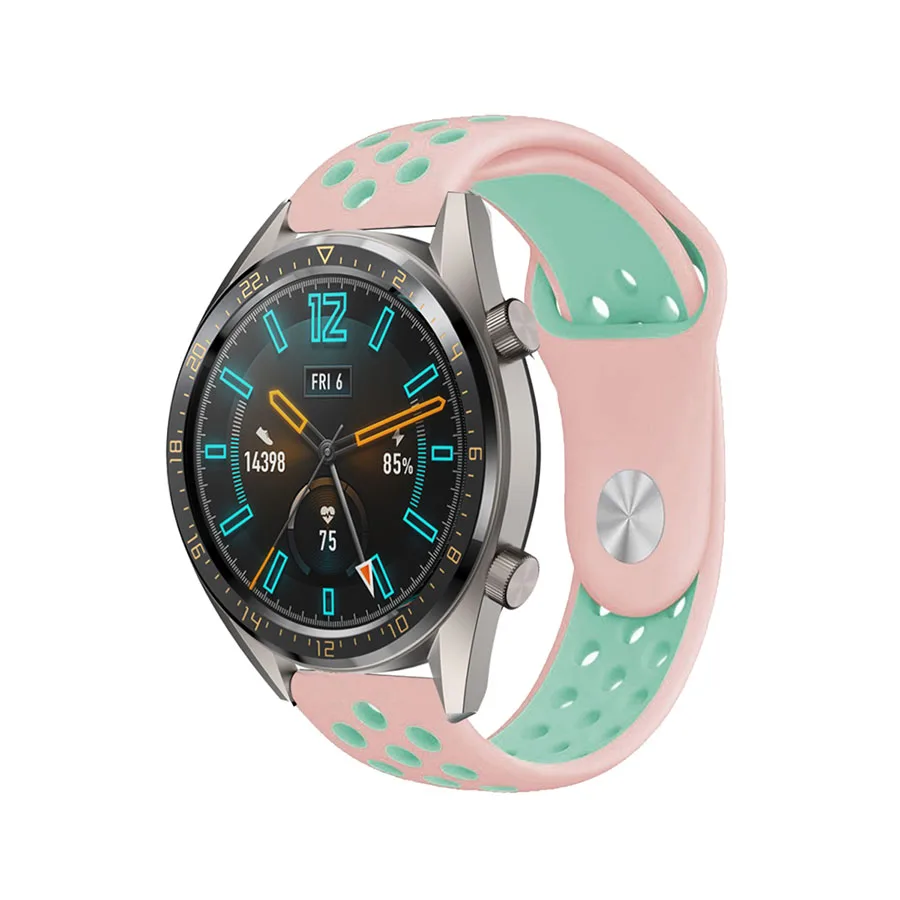 22 мм ремешок для часов Ремешок Для HUAWEI WATCH GT GT2 спортивные часы ремешок для часов Силиконовый мягкий ремешок Смарт часы браслет для samsung gear S3 - Цвет ремешка: Mint green