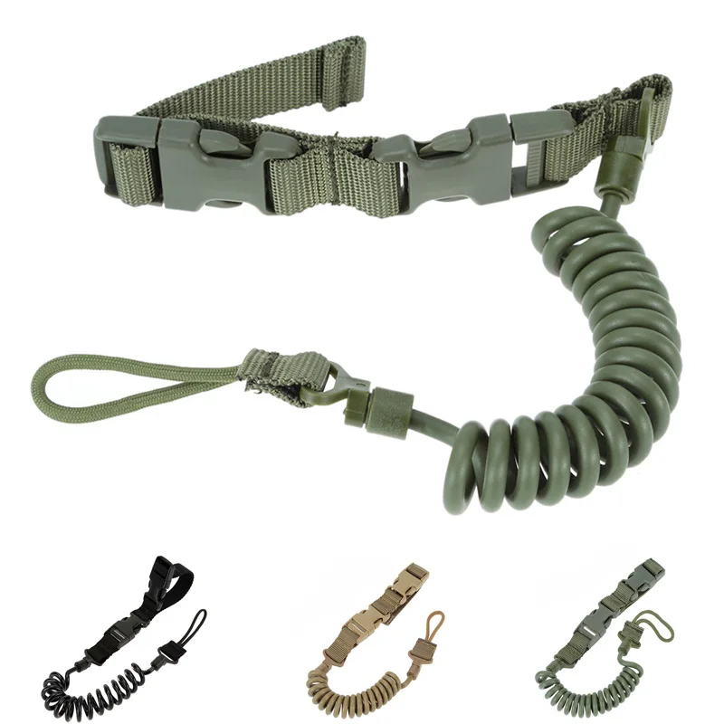 Two Point Tactical Rifle Sling Spring Rope Adjustable Bungee Military Airsoft Gun Strap Paintball Hunting Accessories | Спорт и