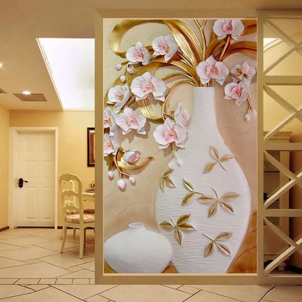Besar Vas Bunga Mural Disesuaikan Ukuran 3d Wallpaper Relief Untuk