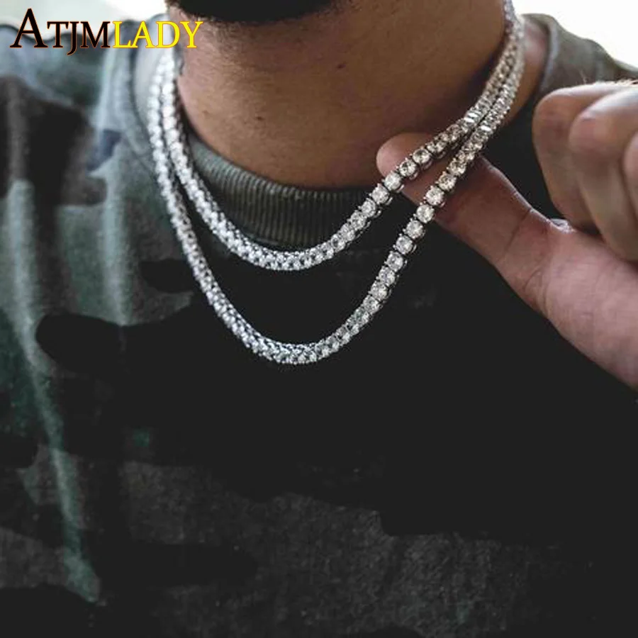 Макси ожерелье Collares колье Высокое качество ожерелье длинное/чокер 5 мм cz-цепочка для женщин/мужчин Bling ювелирные изделия для тенниса