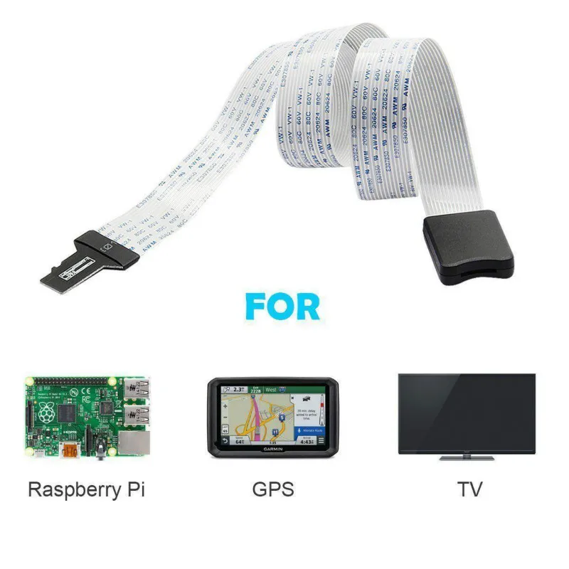 48 см TF для Micro SD гибкий удлинитель карты памяти УДЛИНИТЕЛЬ шнур gps DVD DVR