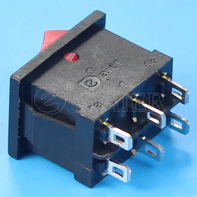 10 шт. ON 2 Poles Throw Rocker Switches DPDT T85 10A 250VAC 6A 125VAC 6 контактов Позиции 19*13 мм с