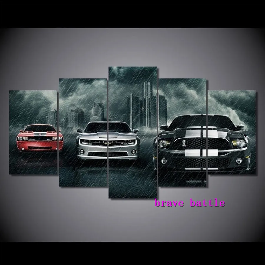 Ford Mustang Cars Canvas Painting Living Room Home Decor Modern Mural