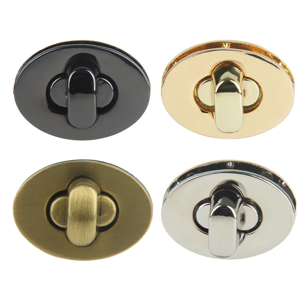 1PC Exquisite Egg Shape Bag Metal Clasp Turn Lock DIY Handbag Bag Durable Buckle Twist  Purse Hardware Bag Parts Accessories 2pcs lot sew on leather magnetic snap buckle replacement bag fastener making diy handmade bag lock hardware accessories kz0263