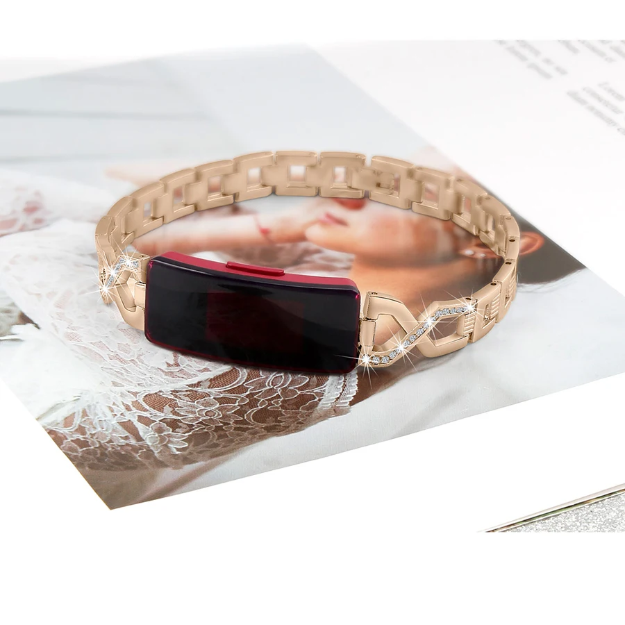 Ремешок из нержавеющей стали для Fitbit Inspire HR металлический браслет часов женский