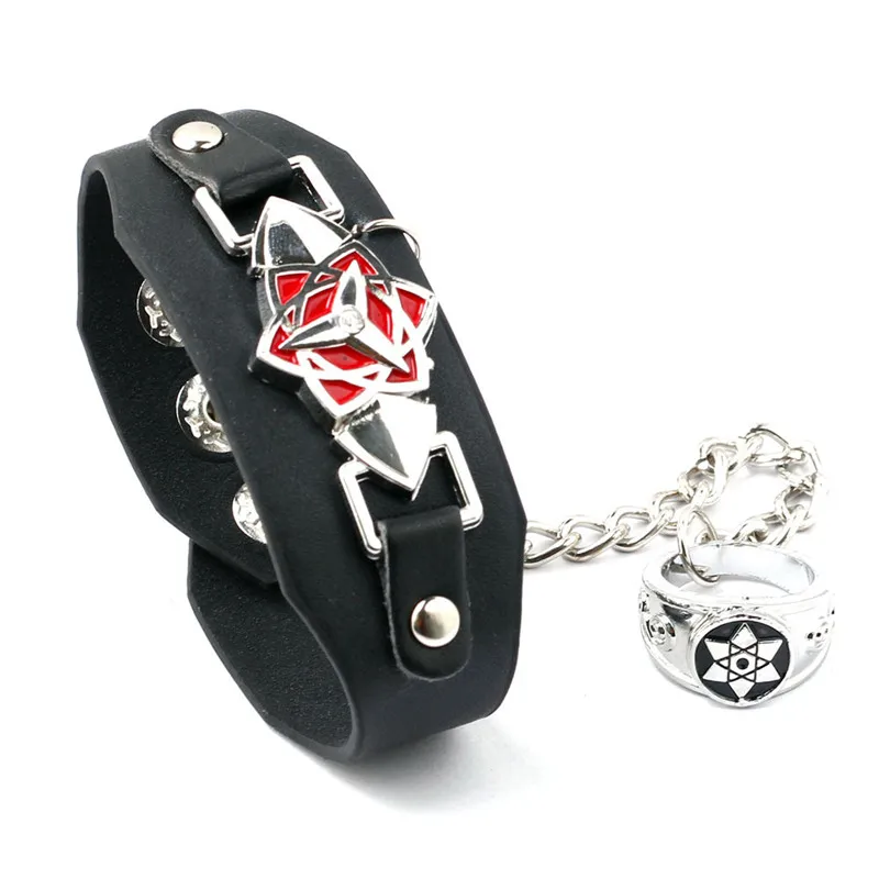 Аниме ювелирные изделия атака на Титанов Наруто цельный логотип смерти кожаный браслет в стиле панк мужской браслет 6 шт/лот