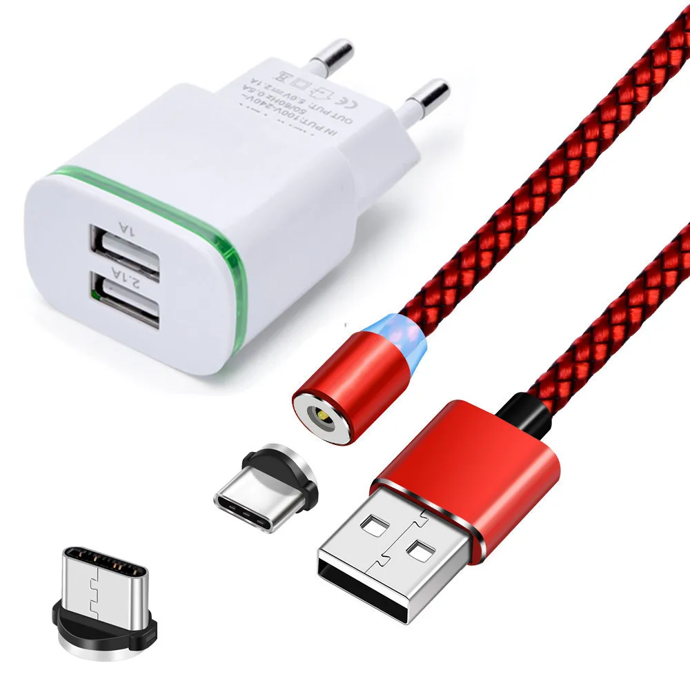 

For Samsung galaxy S8 S9 S10 Xiaomi Mi 9 8 se Redmi K20 Note 7 Pro Mobile phone LED light magnetic Type C USB Fast charger Cable