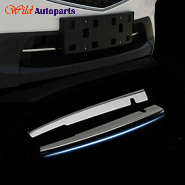 2pcs Stainless Steel Front Bumper Lower Grille Cov...