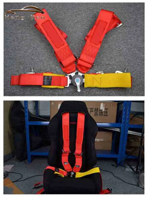 HB Seat Belts Style Competition 4 Point Snap In 3 Seat Belt for FIA 2020 Racing