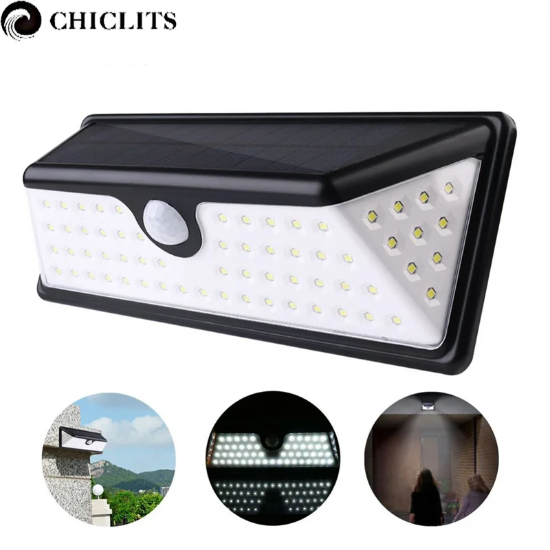 

Chiclits 73 Led Solar Lamp 1pcs Waterproof Solar Lights Motion Sensor Lamp Solar Power Luz Led Light with 3 Modes for Outdoor