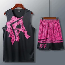 Для мужчин баскетбольный трикотаж карман команда колледжа спортивный костюм для баскетбола дышащая баскетбольная майка комплект форма