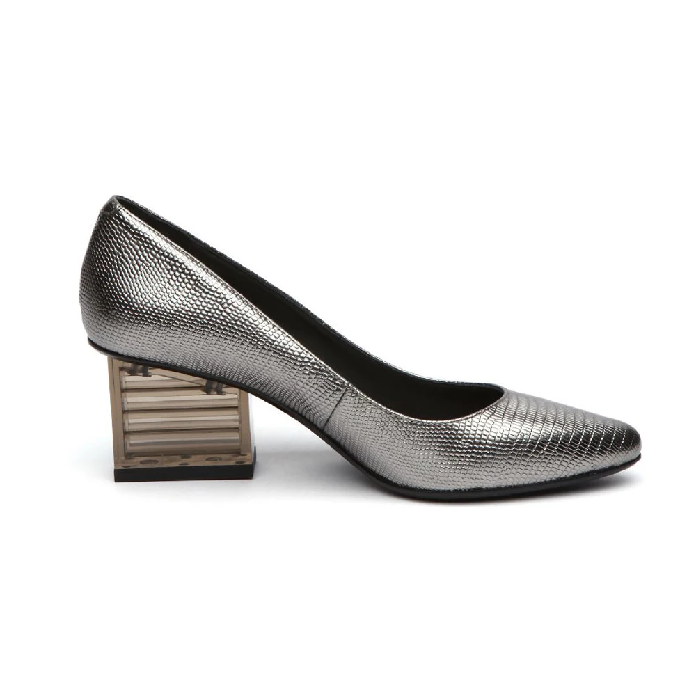 Женские прозрачные туфли с острым носком на толстом каблуке 6 см; женские туфли на высоком каблуке; женские туфли-лодочки; цвет металлик; HL14 muyisxi