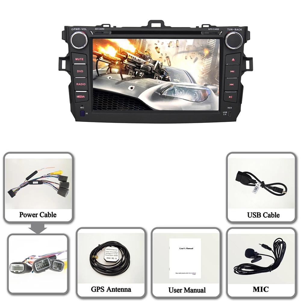 Flash Deal New 8 Inch Android 8.1 Car DVD Player GPS Navigation Radio Audio For Toyota Corolla GPS Navi Navigation System Autoradio 5